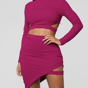 NWT Glitter Skirt Set - Hot Pink